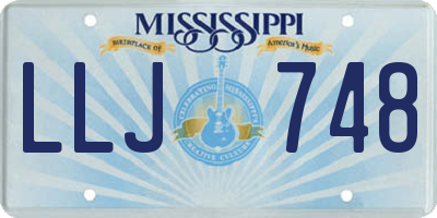 MS license plate LLJ748