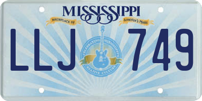 MS license plate LLJ749