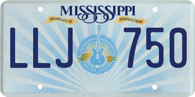 MS license plate LLJ750