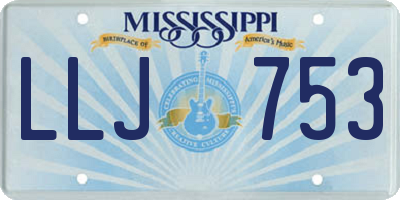 MS license plate LLJ753