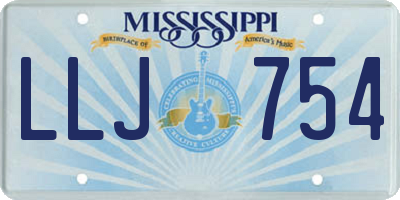 MS license plate LLJ754
