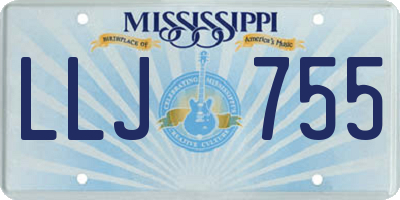 MS license plate LLJ755