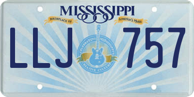 MS license plate LLJ757