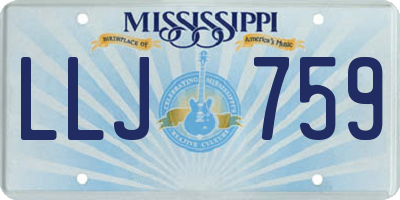 MS license plate LLJ759