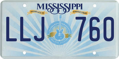 MS license plate LLJ760