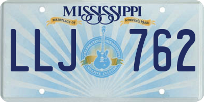 MS license plate LLJ762