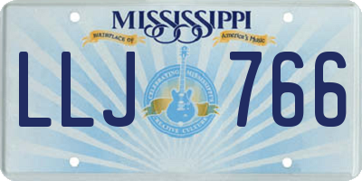 MS license plate LLJ766