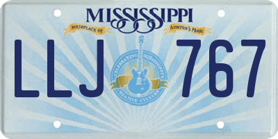 MS license plate LLJ767