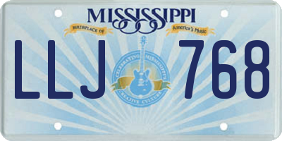 MS license plate LLJ768
