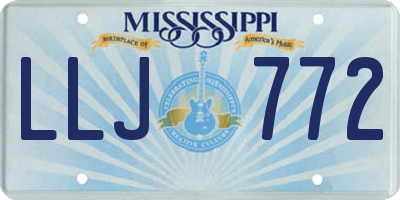 MS license plate LLJ772