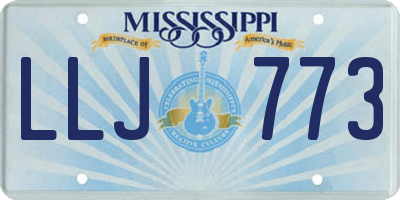 MS license plate LLJ773