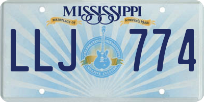 MS license plate LLJ774