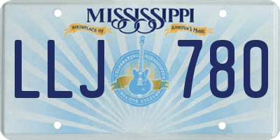 MS license plate LLJ780