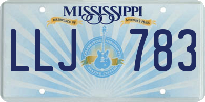 MS license plate LLJ783