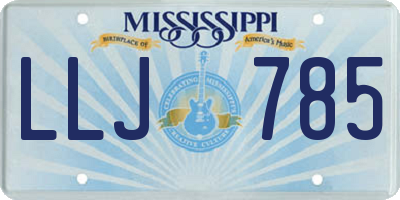 MS license plate LLJ785