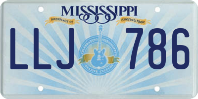 MS license plate LLJ786