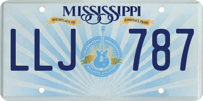 MS license plate LLJ787
