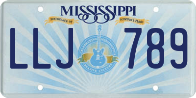 MS license plate LLJ789