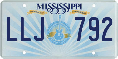 MS license plate LLJ792
