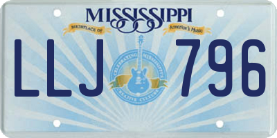 MS license plate LLJ796