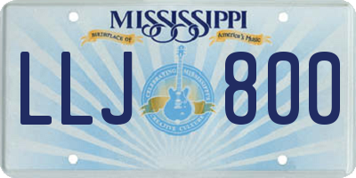 MS license plate LLJ800