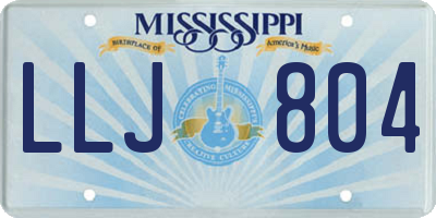 MS license plate LLJ804