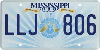 MS license plate LLJ806