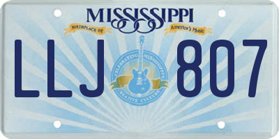 MS license plate LLJ807
