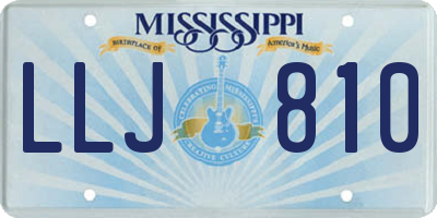 MS license plate LLJ810