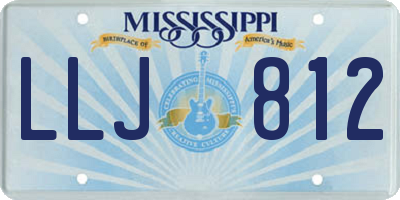 MS license plate LLJ812
