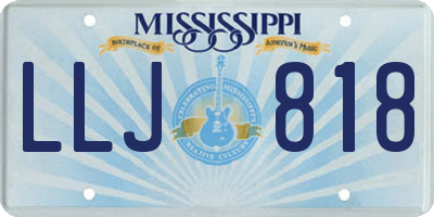 MS license plate LLJ818