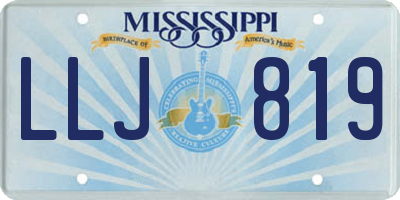 MS license plate LLJ819