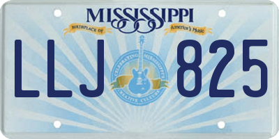 MS license plate LLJ825