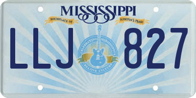 MS license plate LLJ827