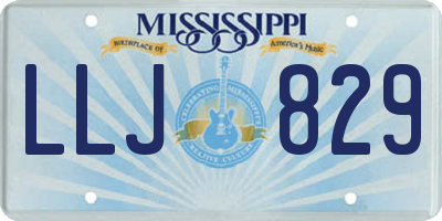MS license plate LLJ829