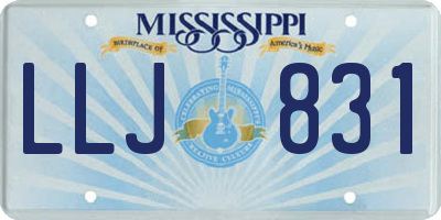 MS license plate LLJ831