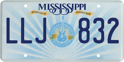 MS license plate LLJ832