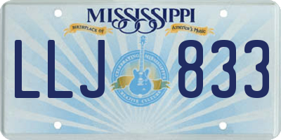 MS license plate LLJ833