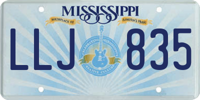 MS license plate LLJ835