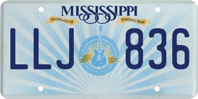 MS license plate LLJ836