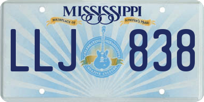 MS license plate LLJ838