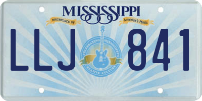 MS license plate LLJ841
