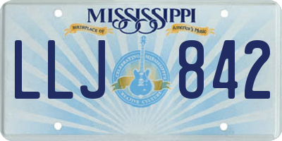 MS license plate LLJ842