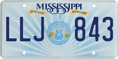 MS license plate LLJ843