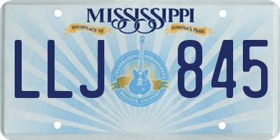 MS license plate LLJ845