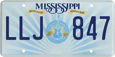 MS license plate LLJ847