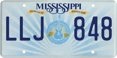 MS license plate LLJ848