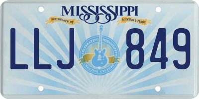 MS license plate LLJ849