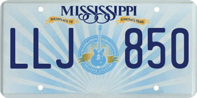 MS license plate LLJ850