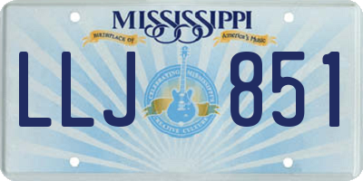 MS license plate LLJ851